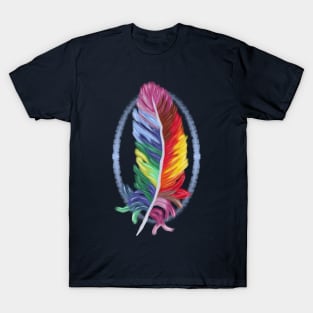 Colorful Bird Feather T-Shirt